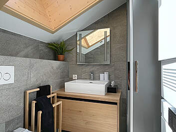 Bad Ensuite mit Dusche, Dusch-WC und Waschmaschine / Tumbler